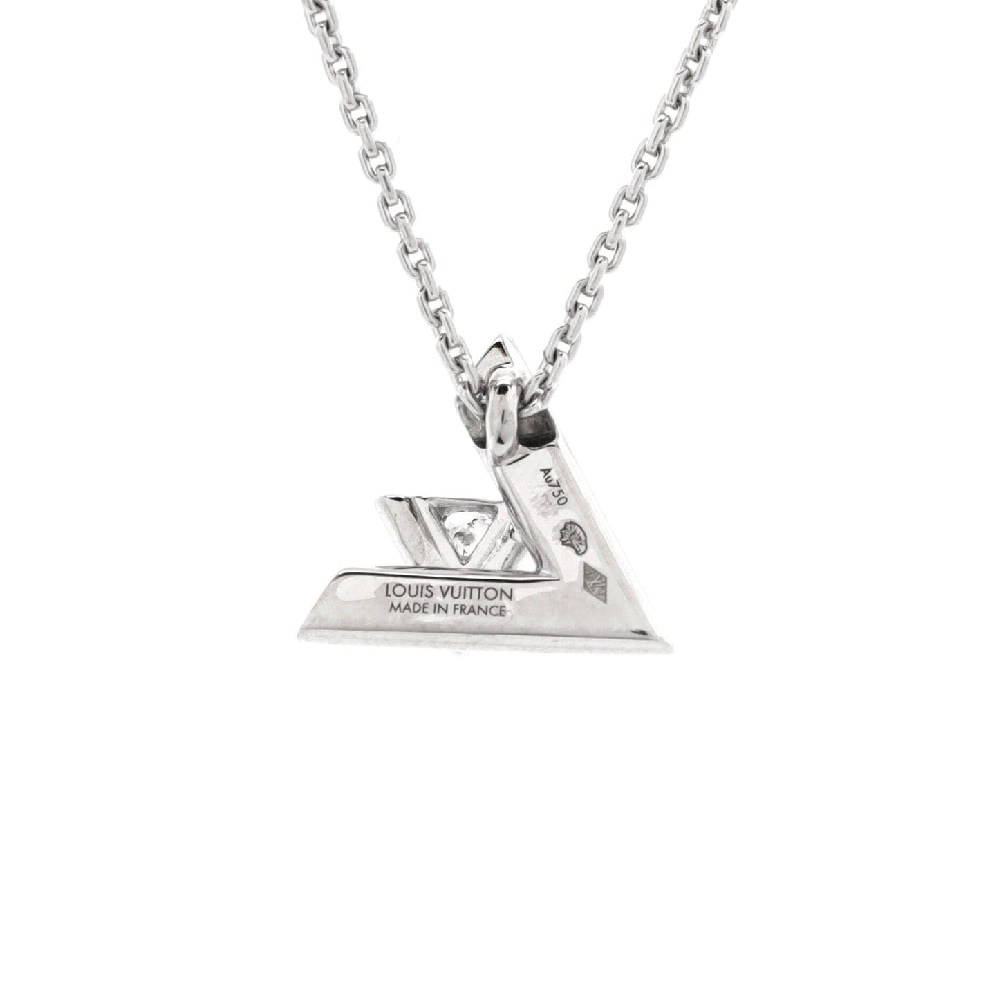 LV Volt One Pendant Necklace 18K White Gold with Diamond Small