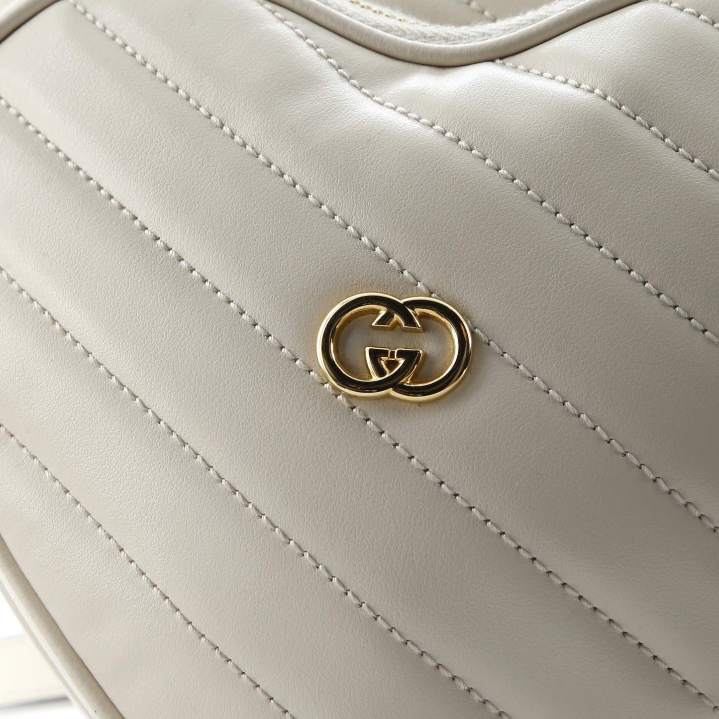 Interlocking G Heart Shoulder Bag Diagonal Quilted Leather Mini