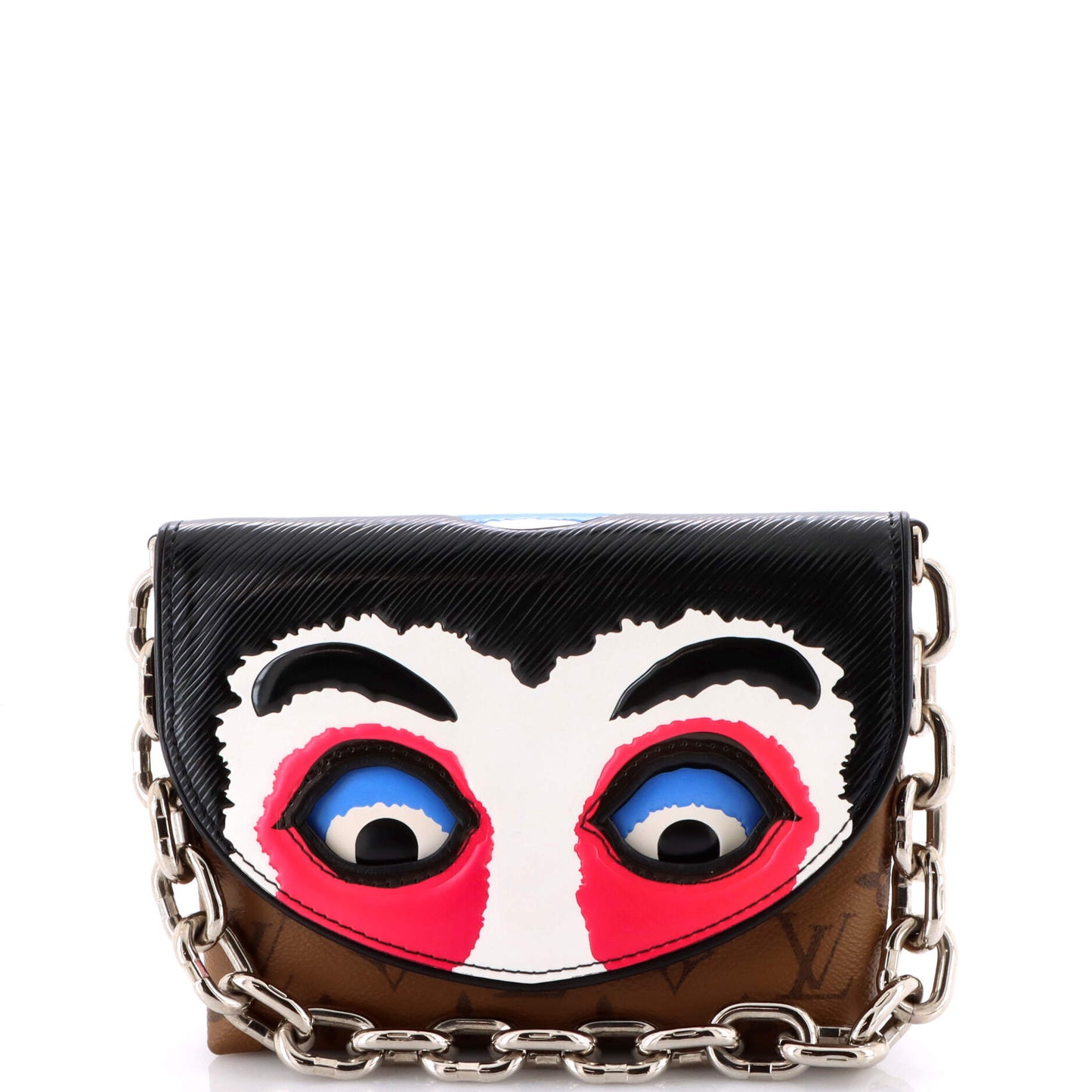 Pochette Kabuki Printed Epi Leather and Reverse Monogram Canvas