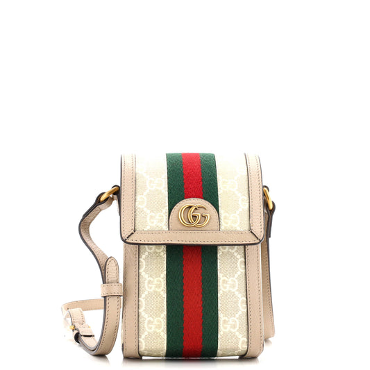 Ophidia Vertical Flap Crossbody Bag GG Coated Canvas Mini