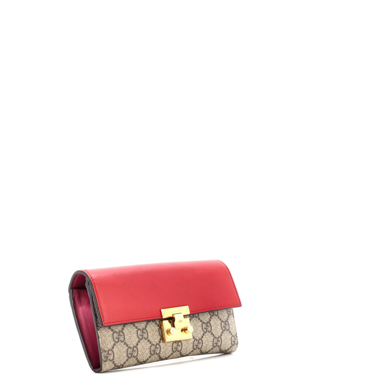 Padlock Continental Chain Wallet GG Coated Canvas and Leather Long