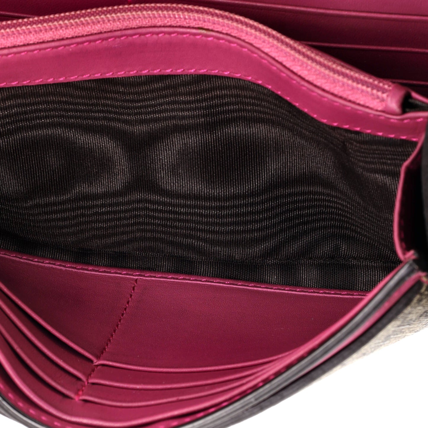 Padlock Continental Chain Wallet GG Coated Canvas and Leather Long