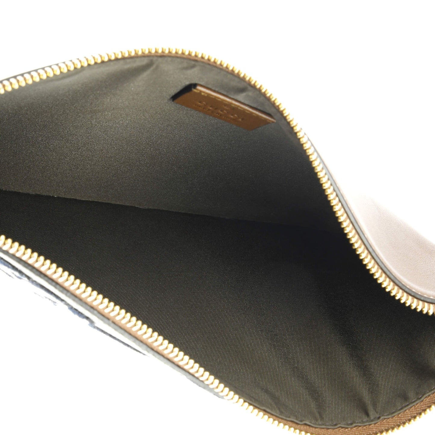 Zipped Pouch Leather with Applique Large