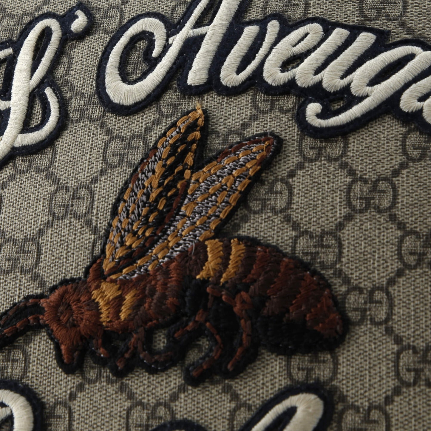 Zipped Pouch Leather with Applique Large