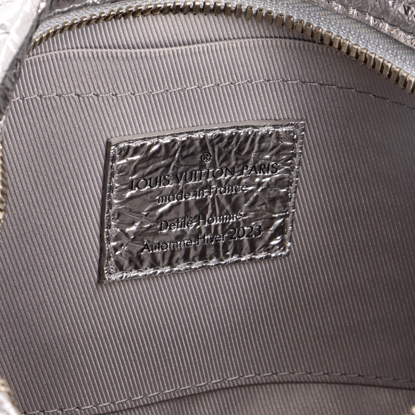 Soft Trunk Bag Crushed Metallic Calfskin Leather Mini