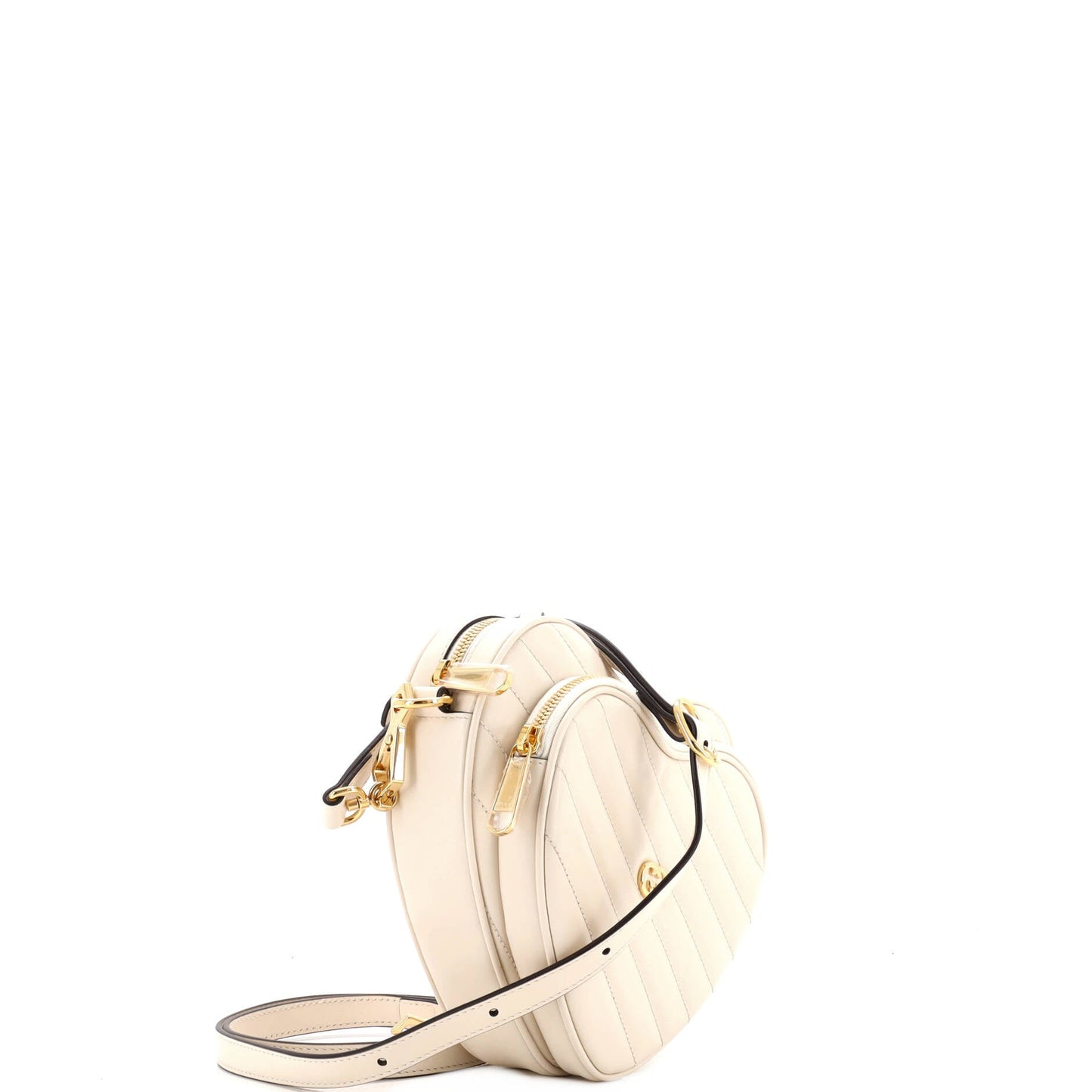 Interlocking G Heart Shoulder Bag Diagonal Quilted Leather Mini