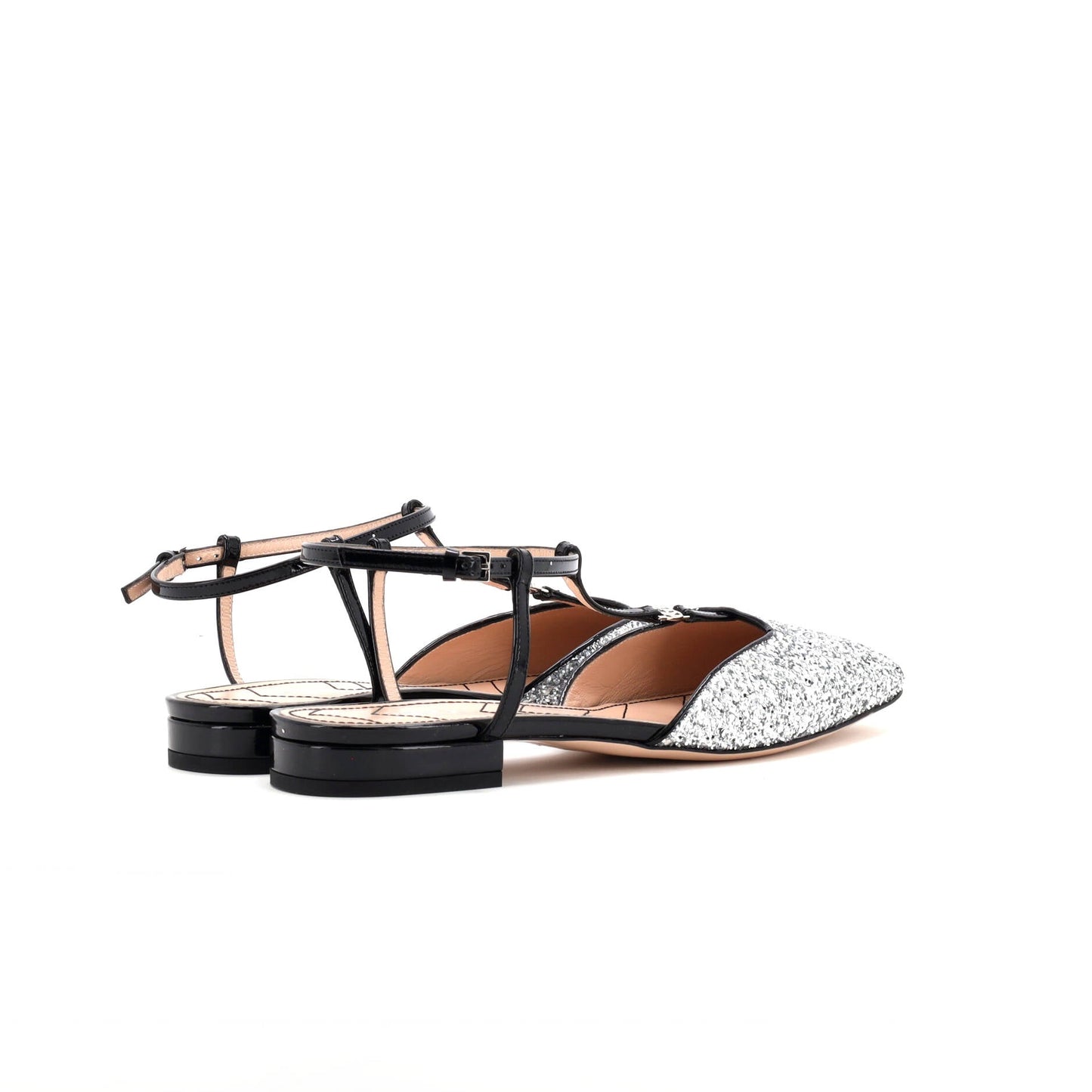 Women's GG Slingback Flats Glitter and Patent