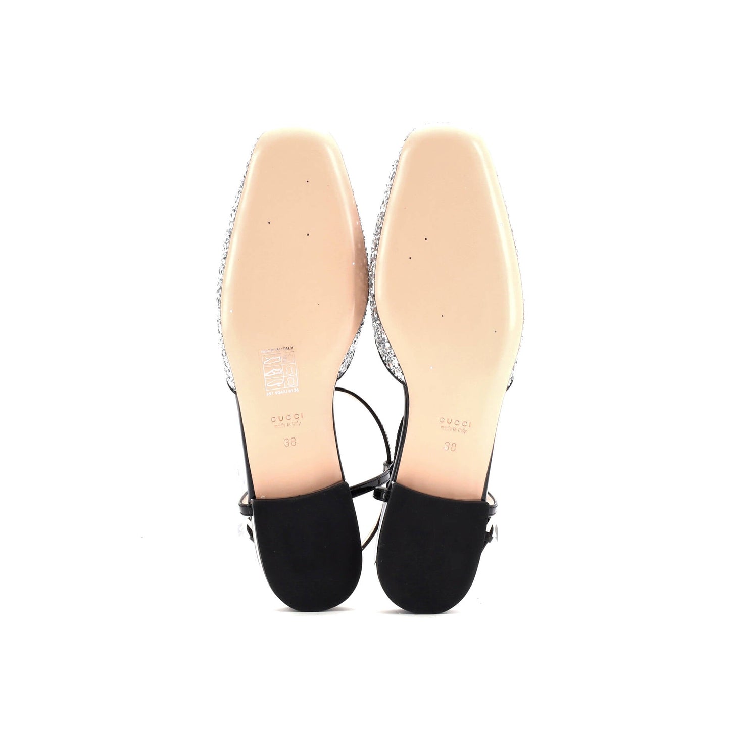 Women's GG Slingback Flats Glitter and Patent