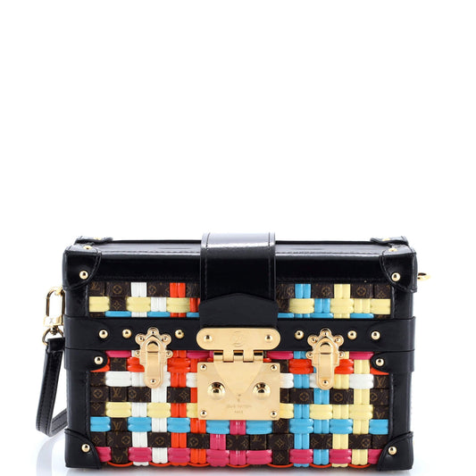 Petite Malle Handbag Limited Edition LV Cafe Woven Canvas