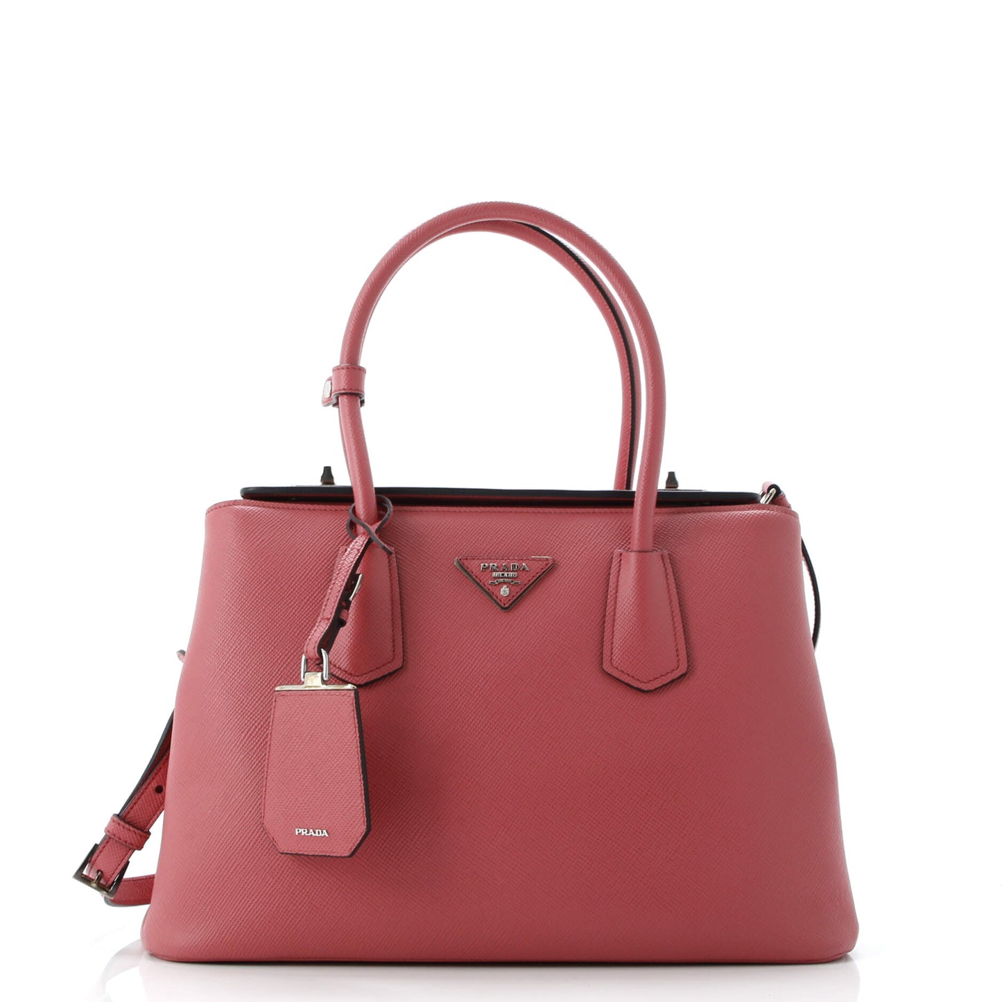 Turnlock Cuir Twin Tote Saffiano Leather Small