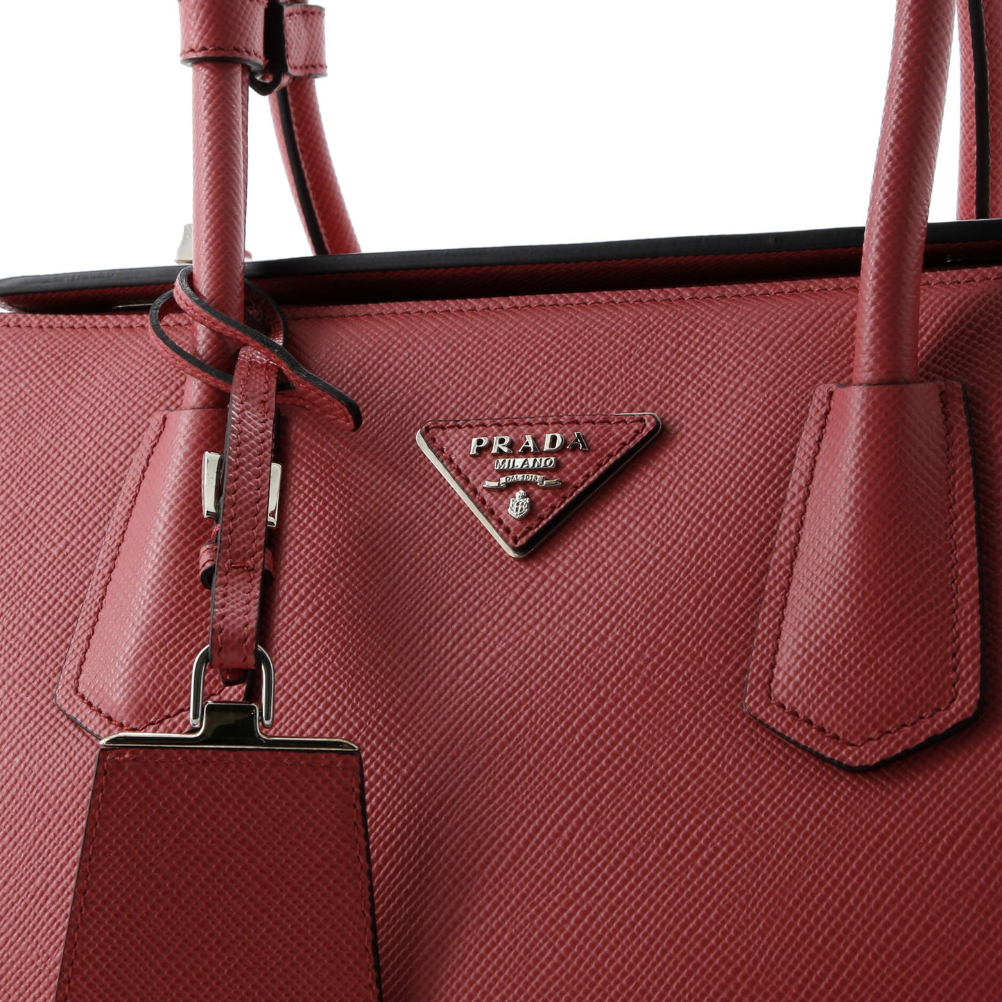 Turnlock Cuir Twin Tote Saffiano Leather Small