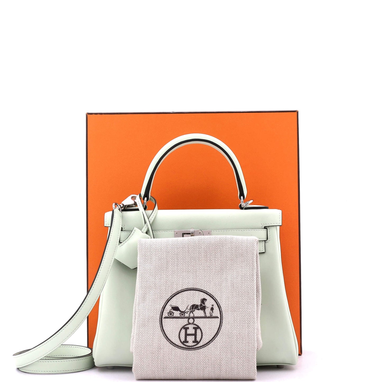 Kelly Handbag Vert Fizz Swift with Palladium Hardware 25