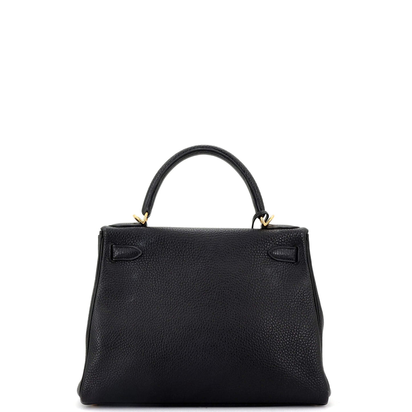 Kelly Handbag Noir Clemence with Gold Hardware 28