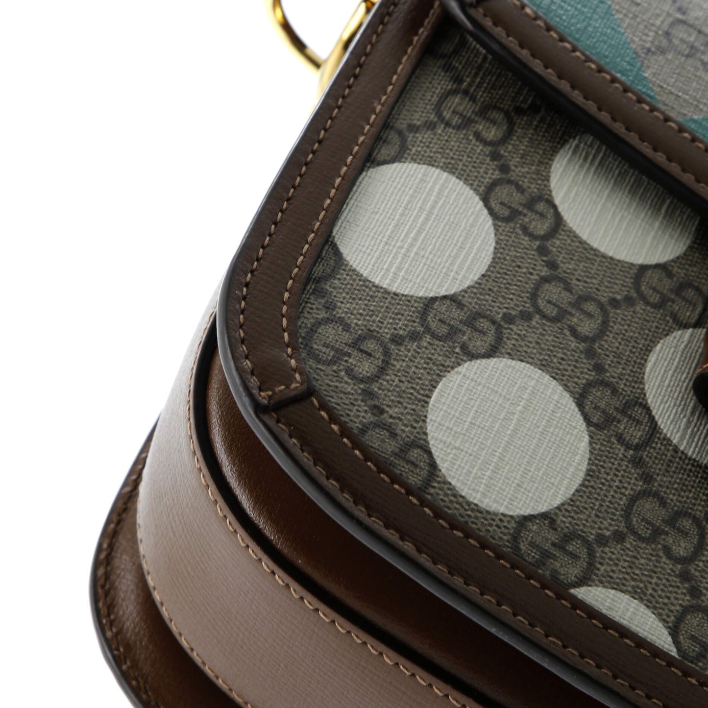 Horsebit 1955 Shoulder Bag Printed GG Coated Canvas with Leather Small