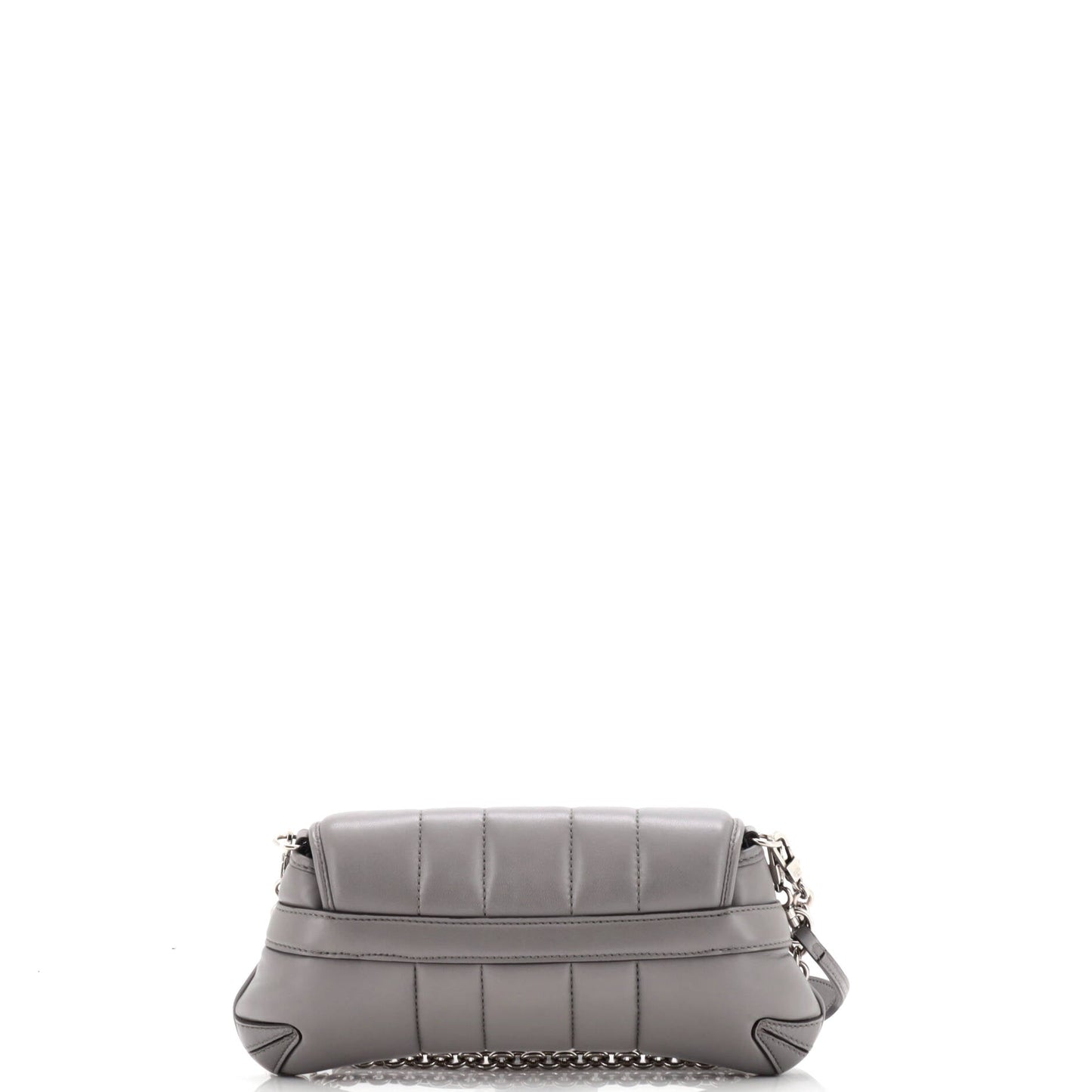 Horsebit Chain Shoulder Bag Vertical Quilted Leather Small