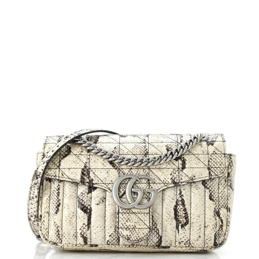 GG Marmont Flap Bag Matelasse Python Small