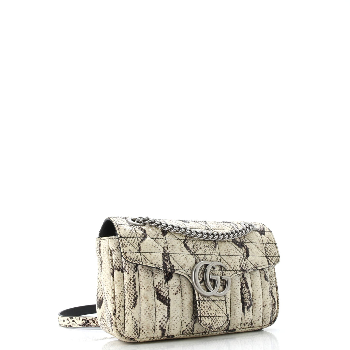 GG Marmont Flap Bag Matelasse Python Small