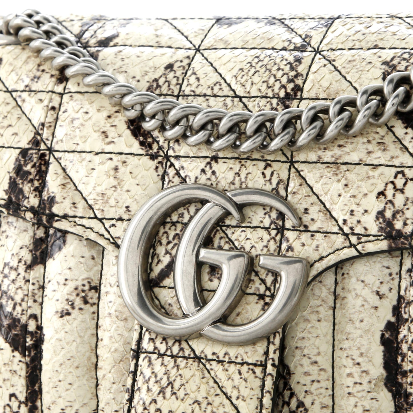 GG Marmont Flap Bag Matelasse Python Small