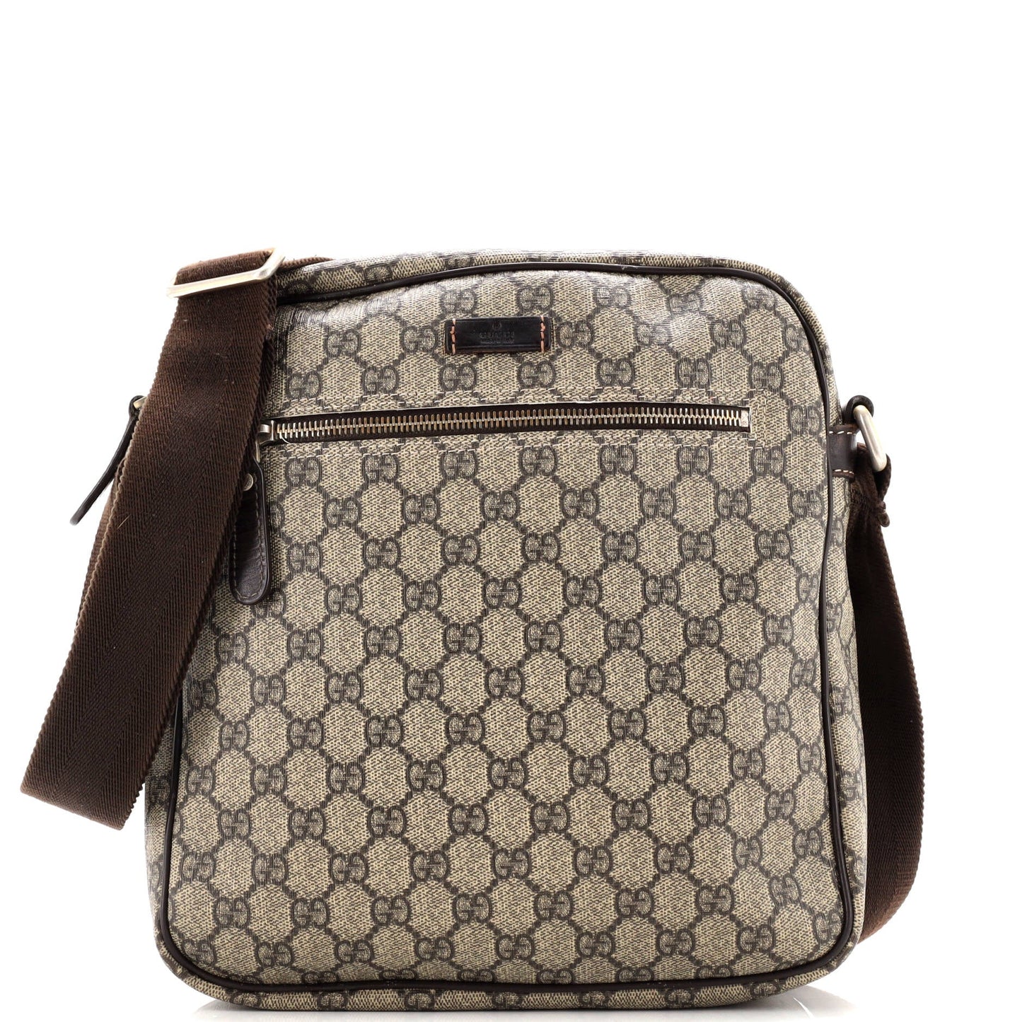 Front Zip Messenger GG Coated Canvas Medium