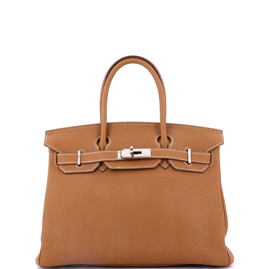 Birkin Handbag Gold Togo with Palladium Hardware 30