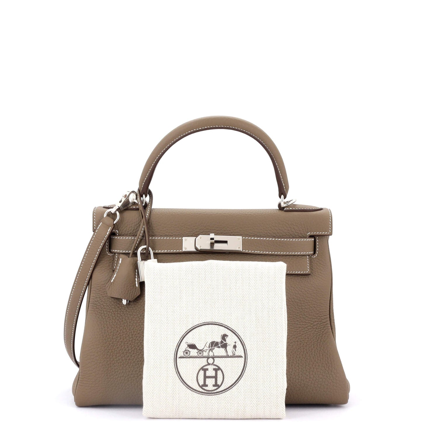 Kelly Handbag Grey Togo with Palladium Hardware 28