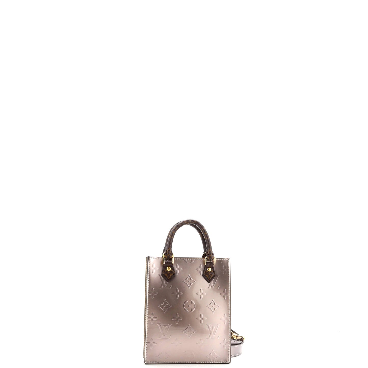 Petit Sac Plat Bag Monogram Vernis with Monogram Canvas