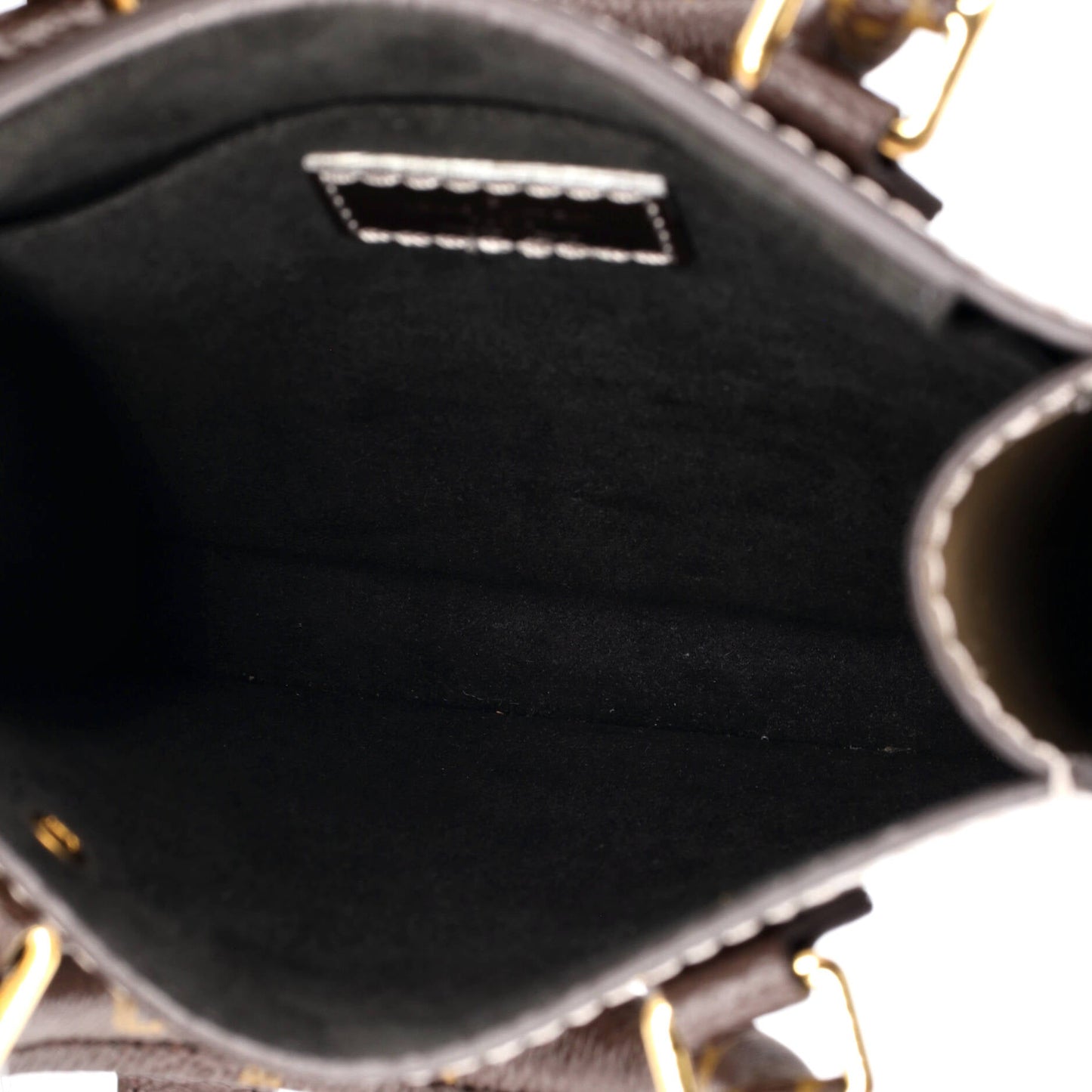 Petit Sac Plat Bag Monogram Vernis with Monogram Canvas