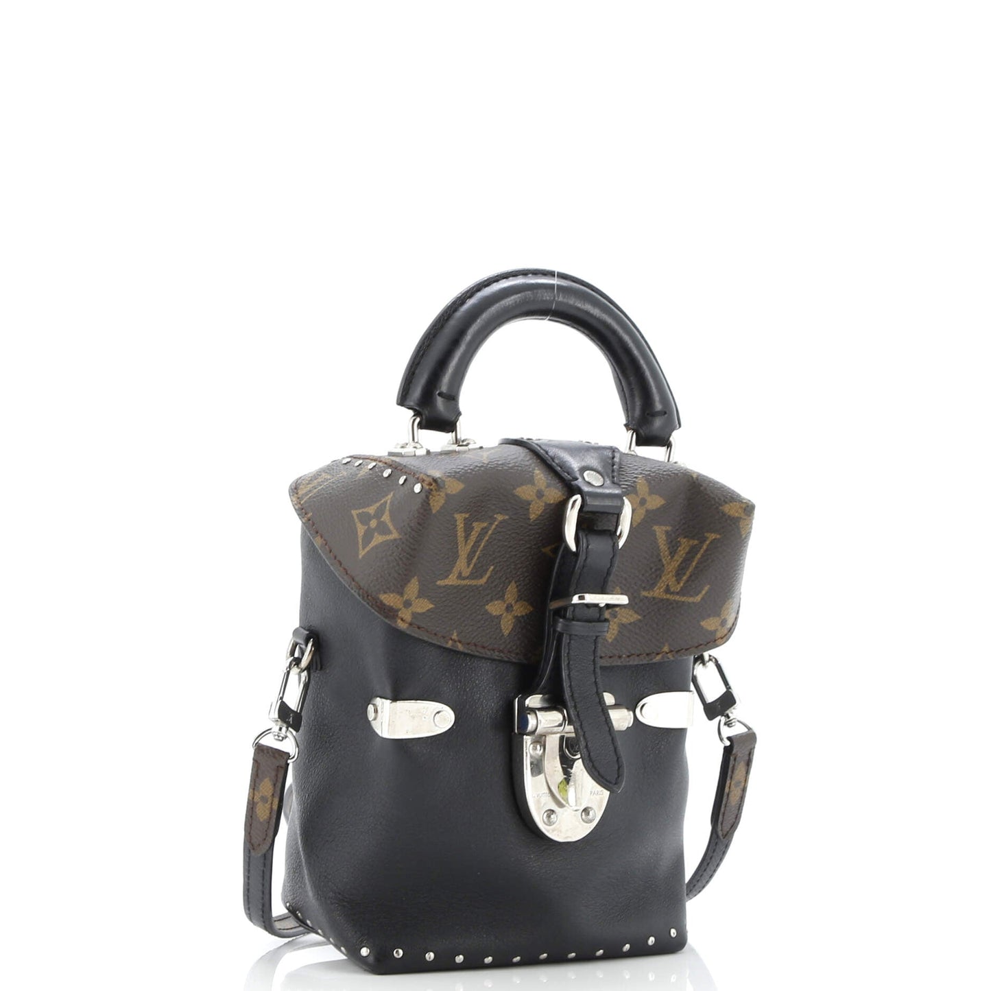 Camera Box Handbag Studded Monogram Canvas and Leather