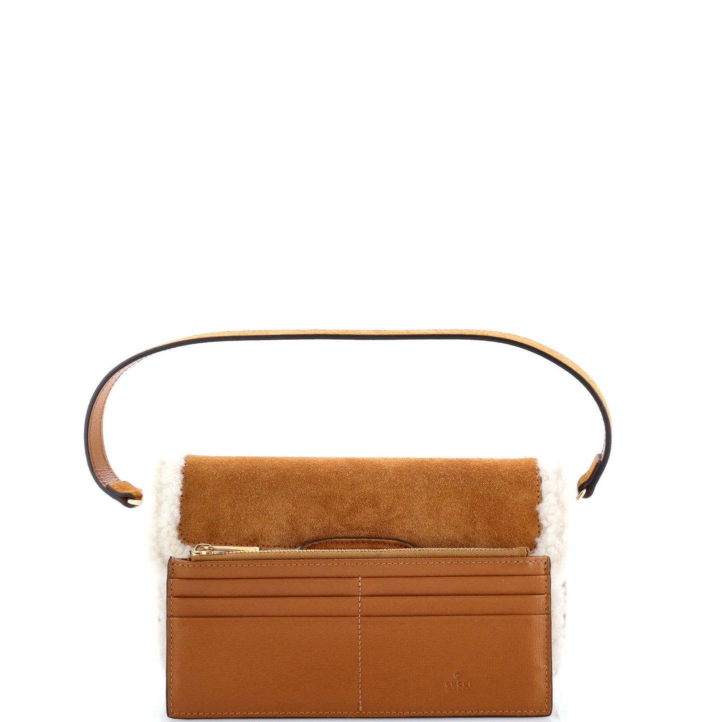 Horsebit 1955 Shoulder Bag Suede with Shearling Mini