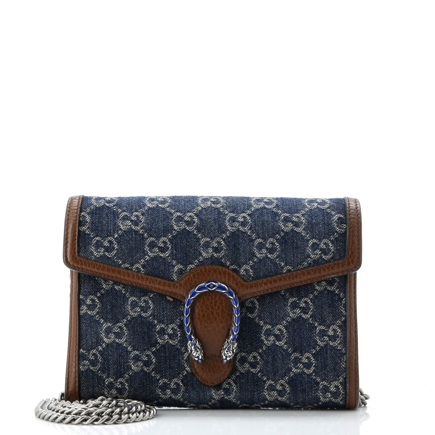 Dionysus Chain Wallet GG Denim Small