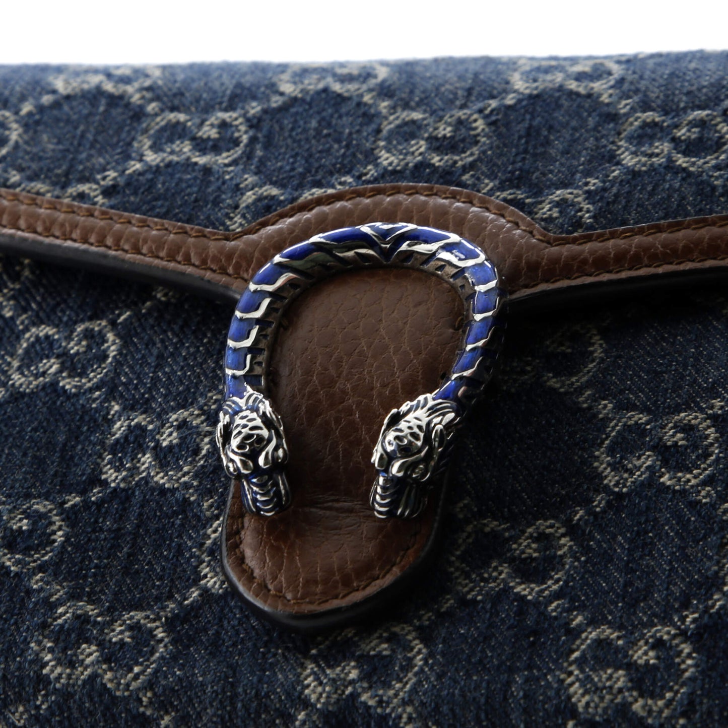 Dionysus Chain Wallet GG Denim Small