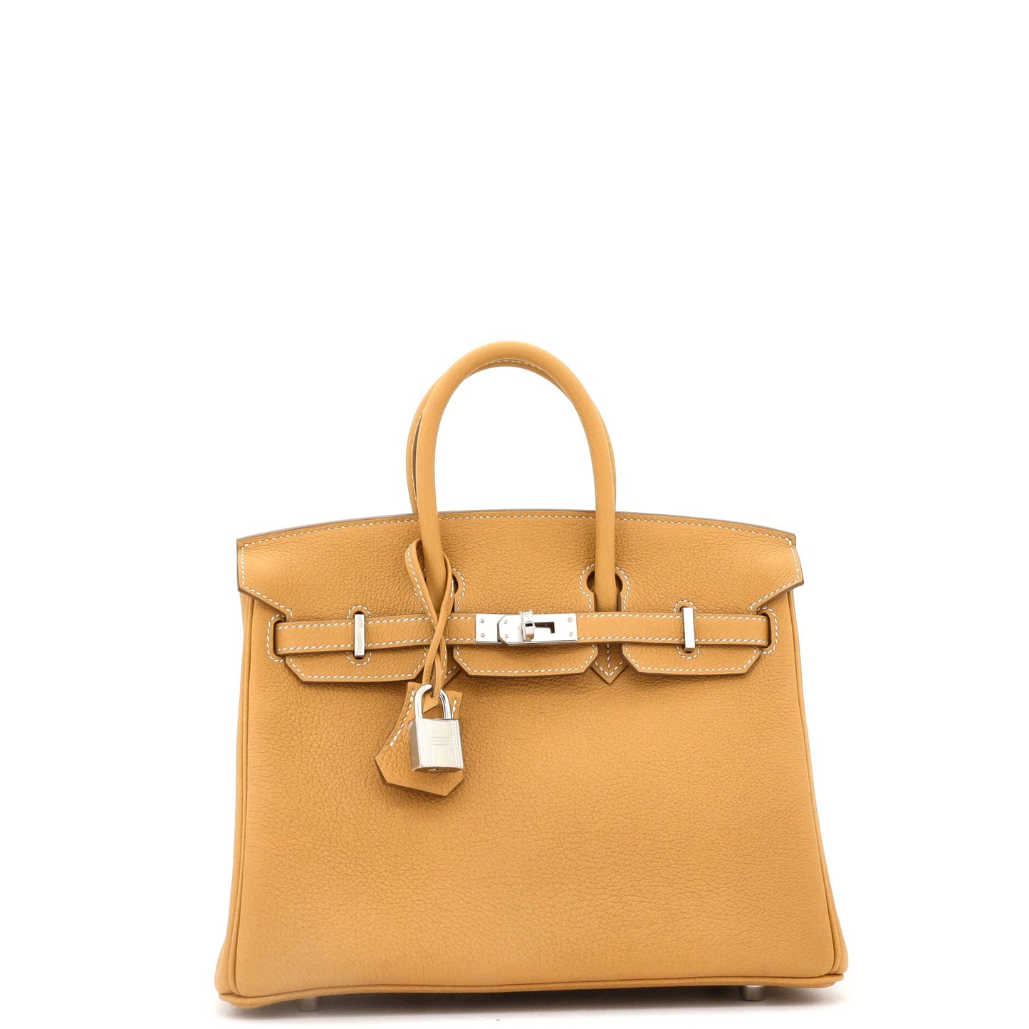 Birkin Handbag Natural Sable Clemence with Palladium Hardware 25