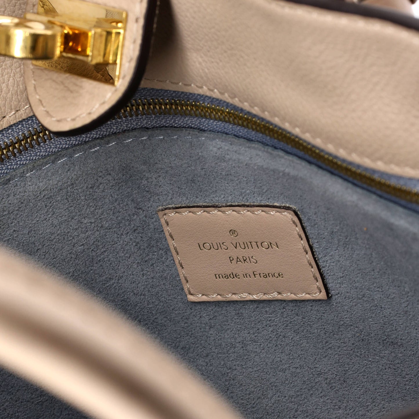 On My Side Tote Leather with Monogram Canvas PM