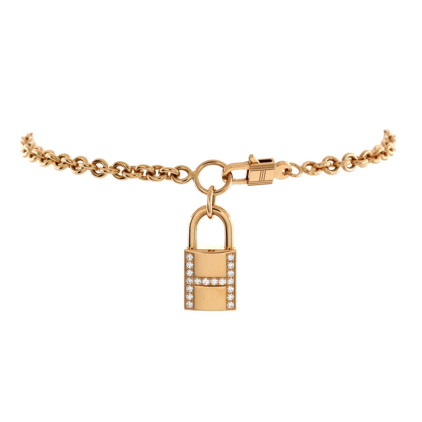 Amulettes Cadenas Pendant Bracelet 18K Rose Gold with Diamonds