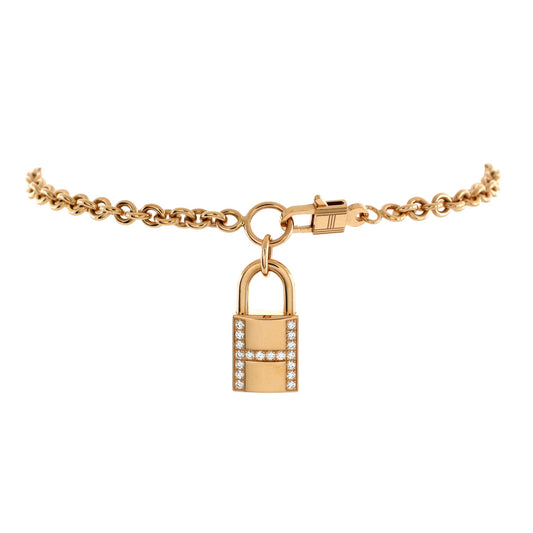 Amulettes Cadenas Pendant Bracelet 18K Rose Gold with Diamonds