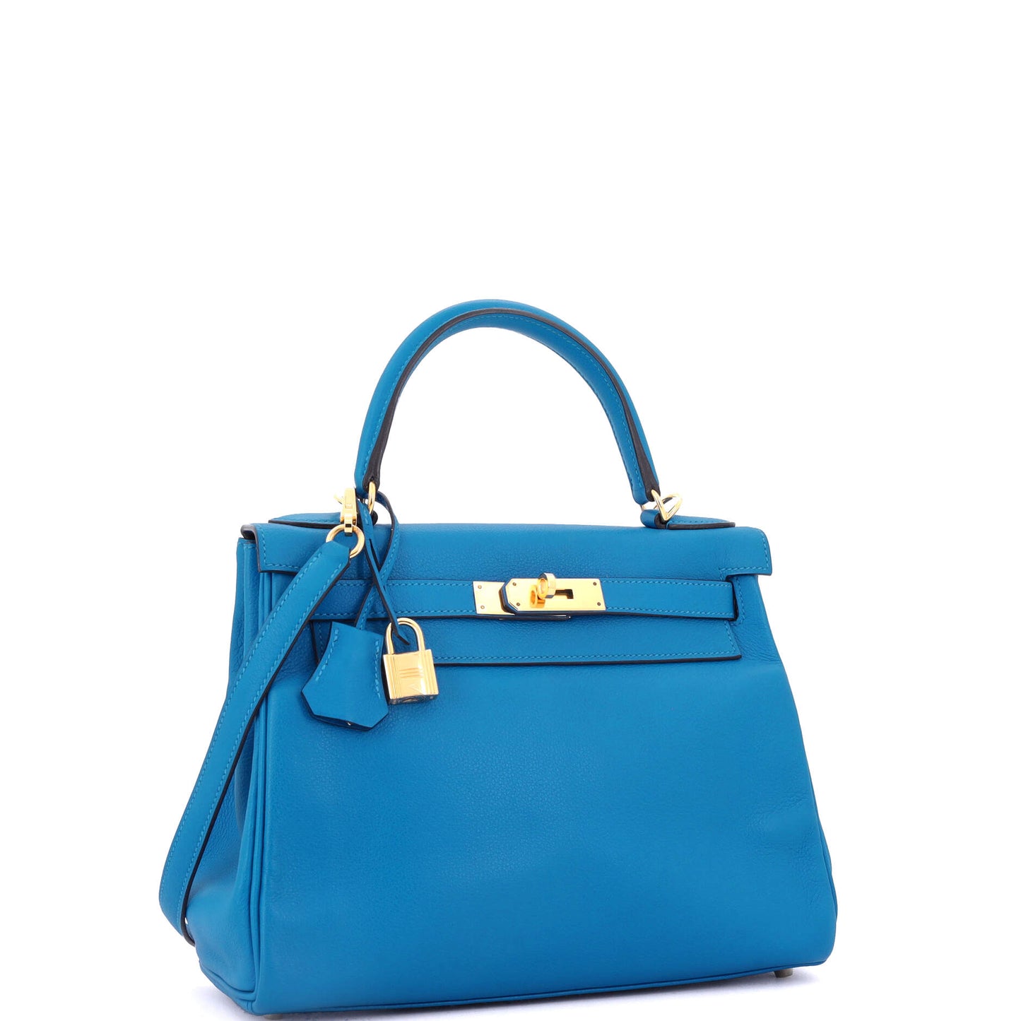 Kelly Handbag Bleu Zanzibar Evercolor with Gold Hardware 28