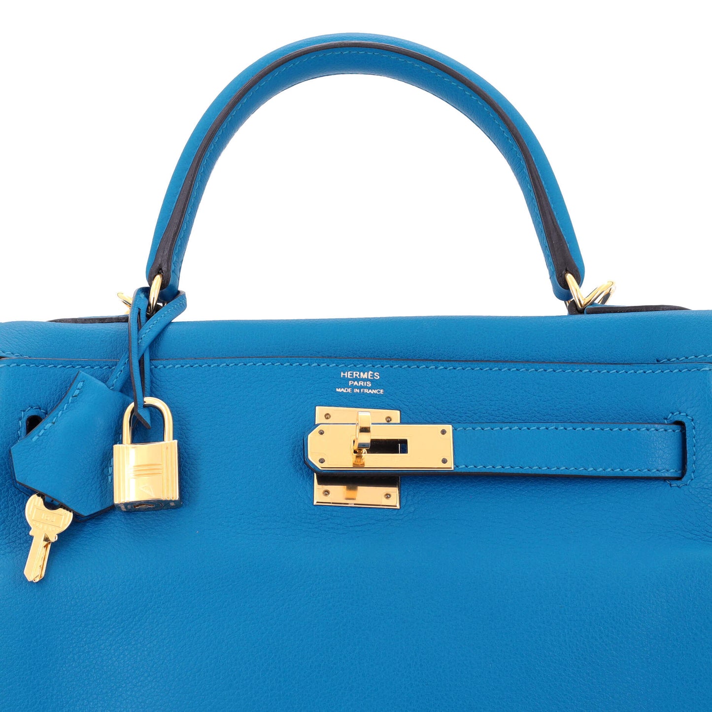 Kelly Handbag Bleu Zanzibar Evercolor with Gold Hardware 28