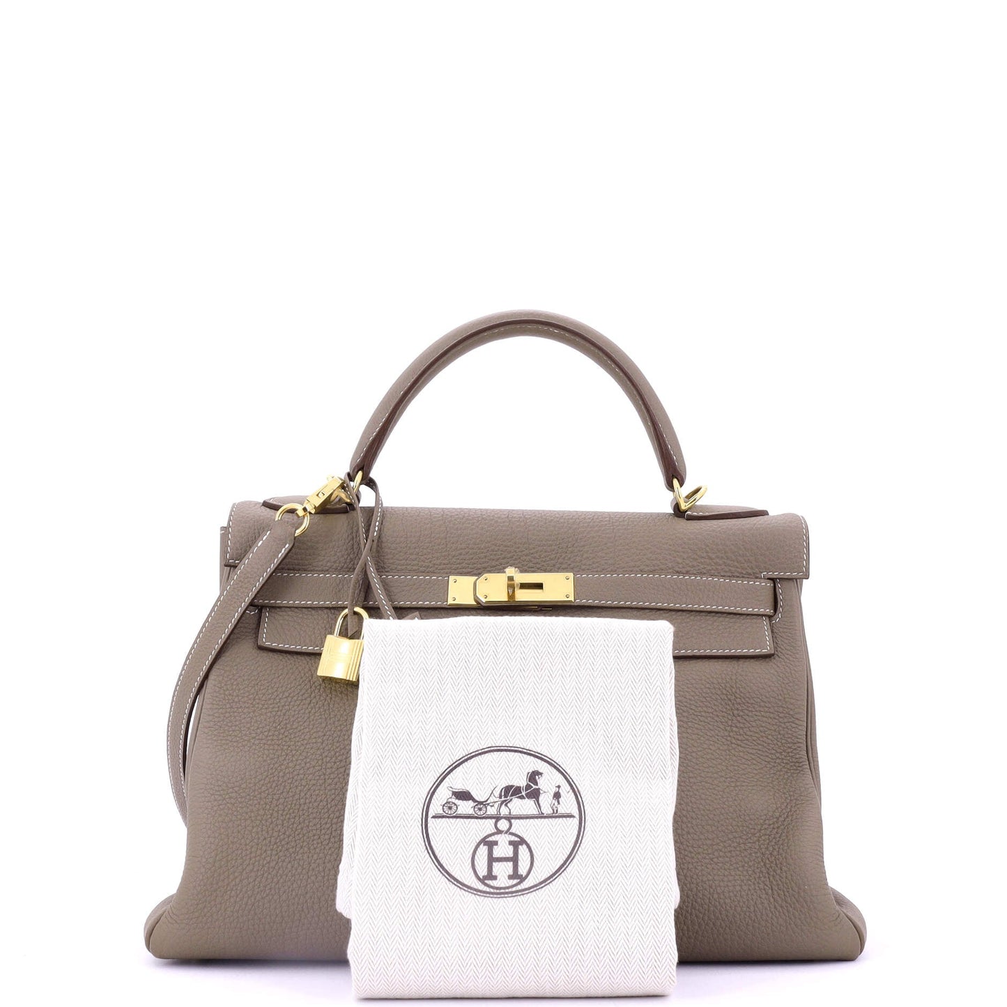 Kelly Handbag Grey Togo with Gold Hardware 32