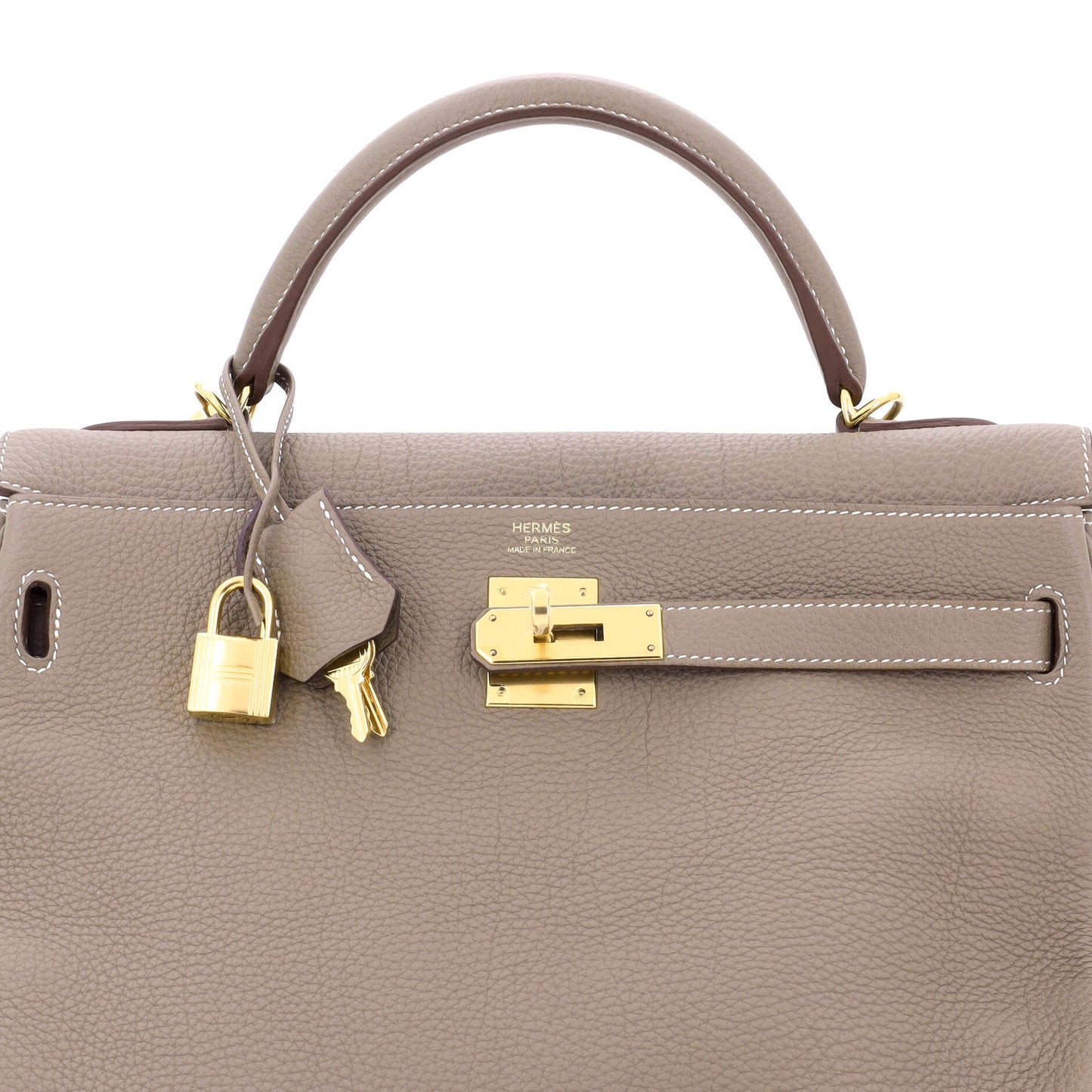Kelly Handbag Grey Togo with Gold Hardware 32