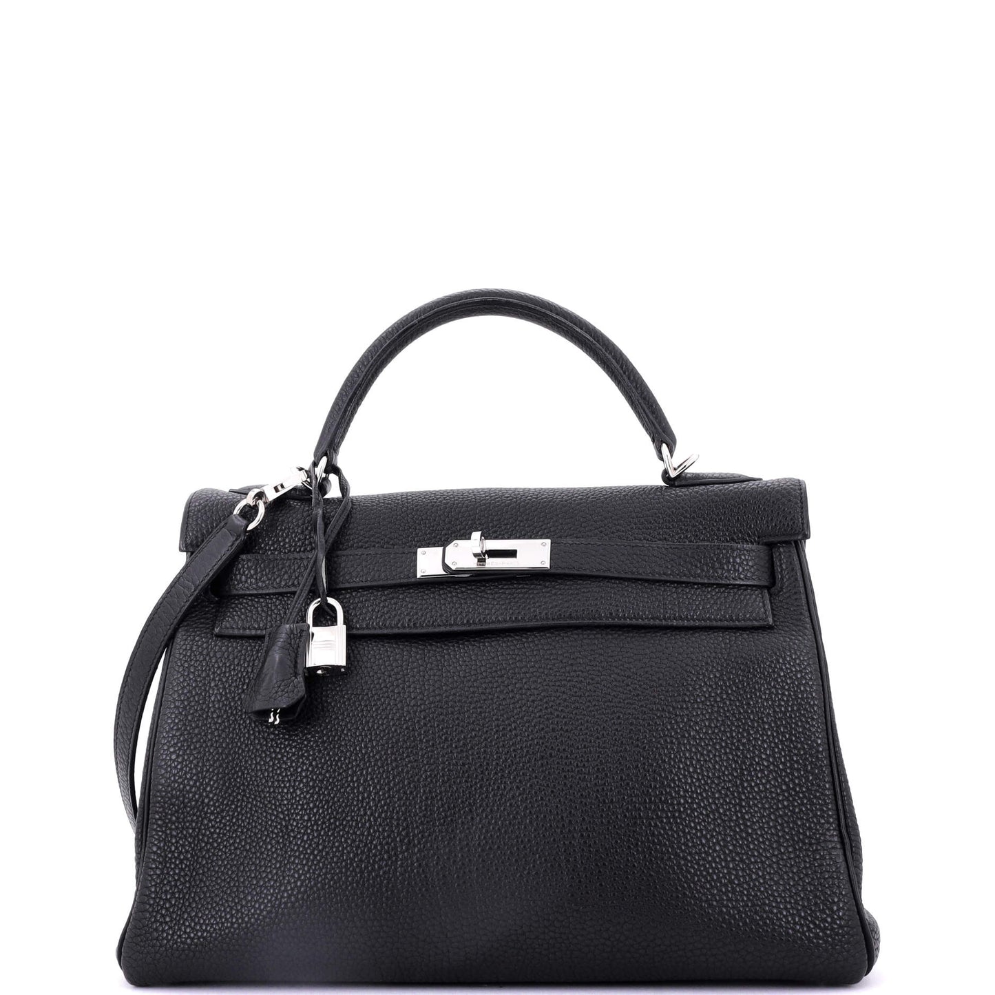 Kelly Handbag Noir Togo with Palladium Hardware 32