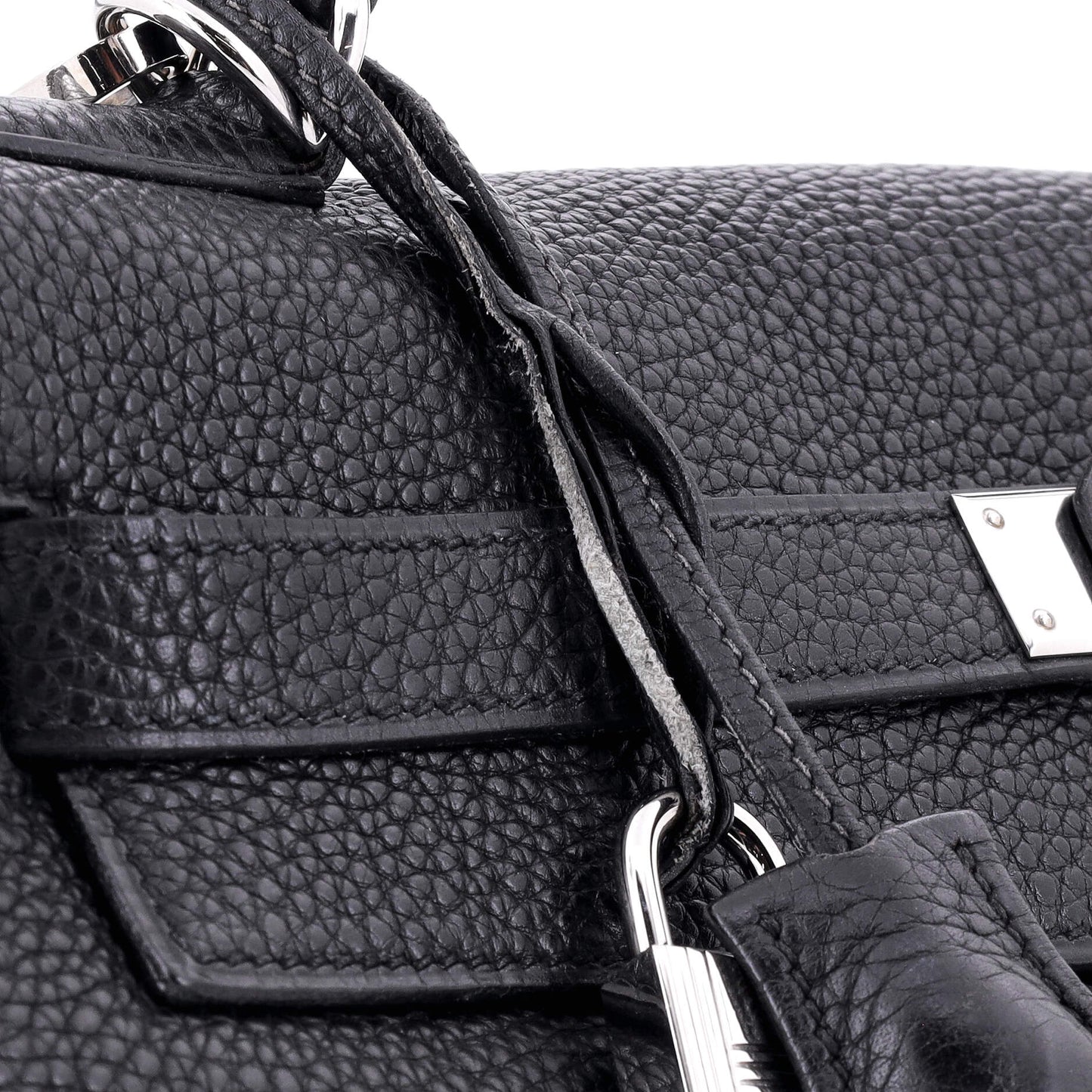 Kelly Handbag Noir Togo with Palladium Hardware 32