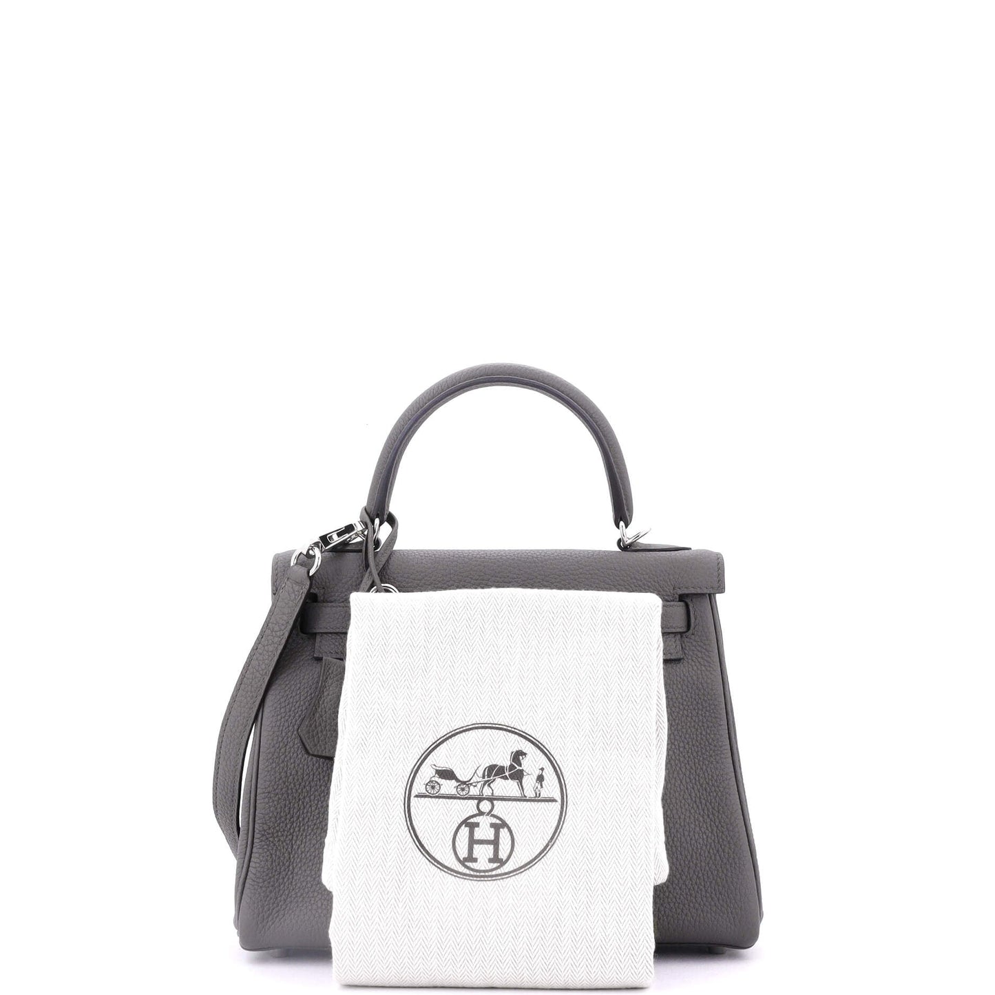 Kelly Handbag Grey Togo with Palladium Hardware 25