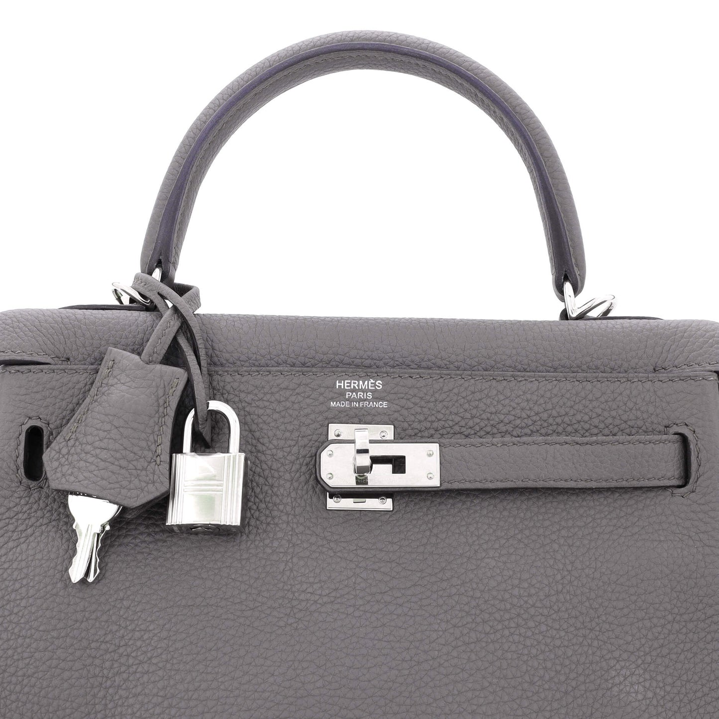 Kelly Handbag Grey Togo with Palladium Hardware 25