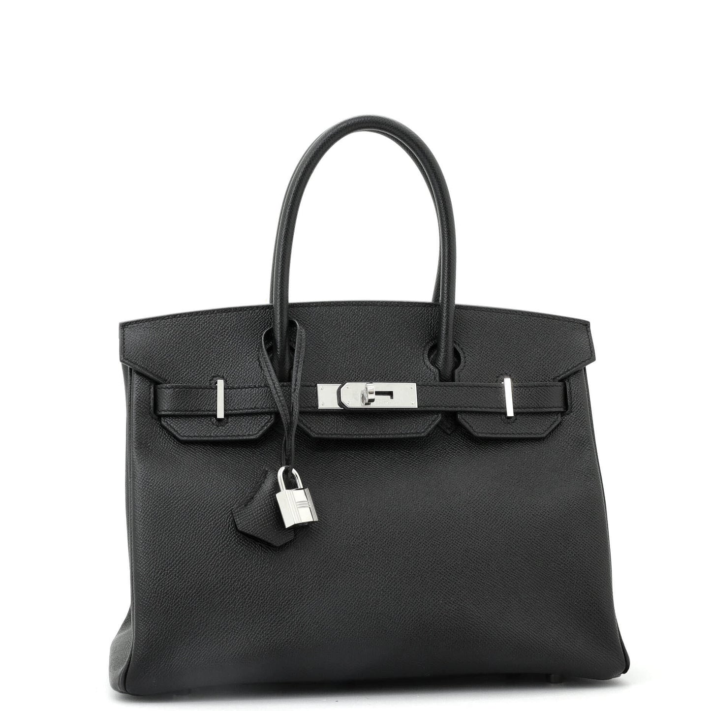 Birkin Handbag Noir Epsom with Palladium Hardware 30