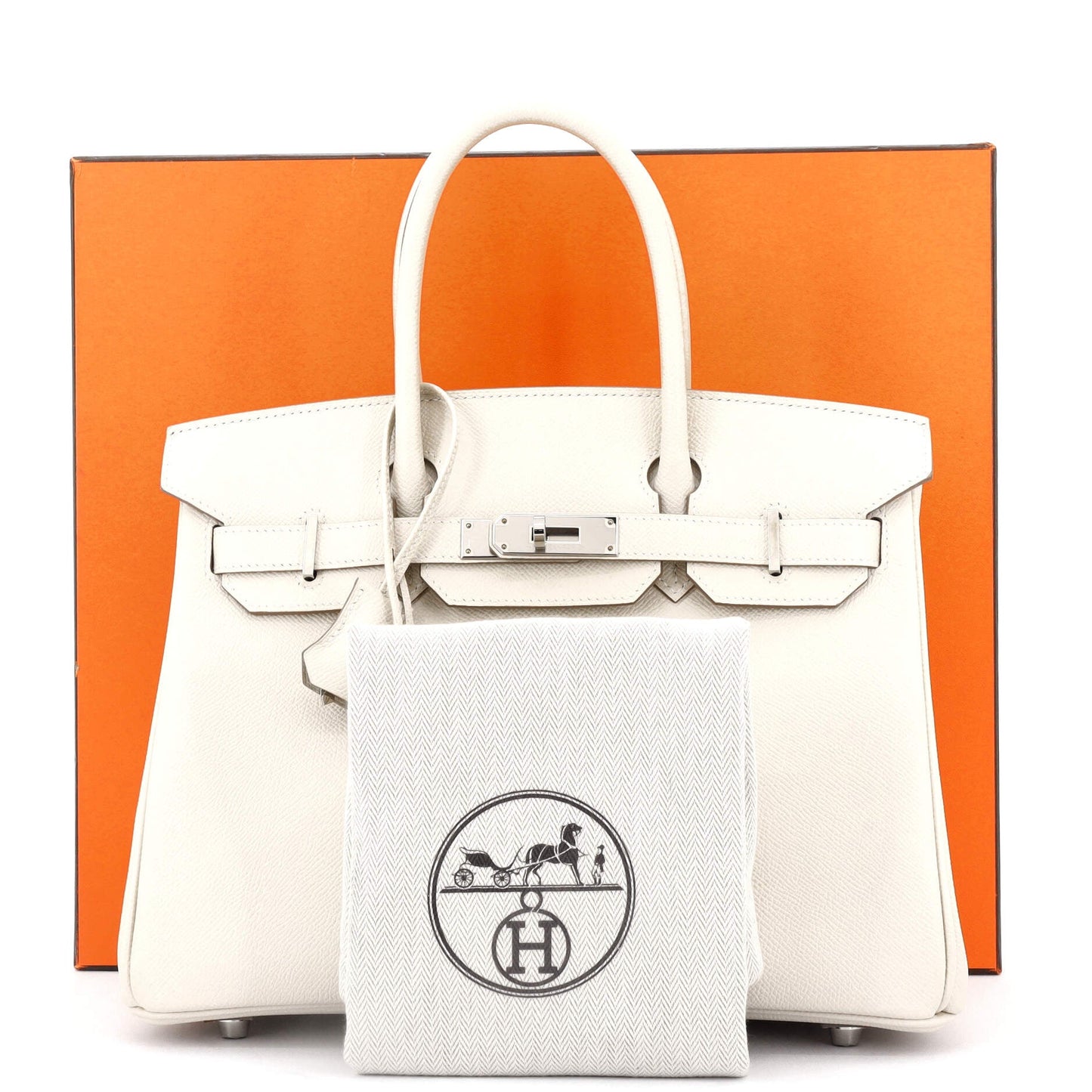 Birkin Handbag Light Epsom with Palladium Hardware 30