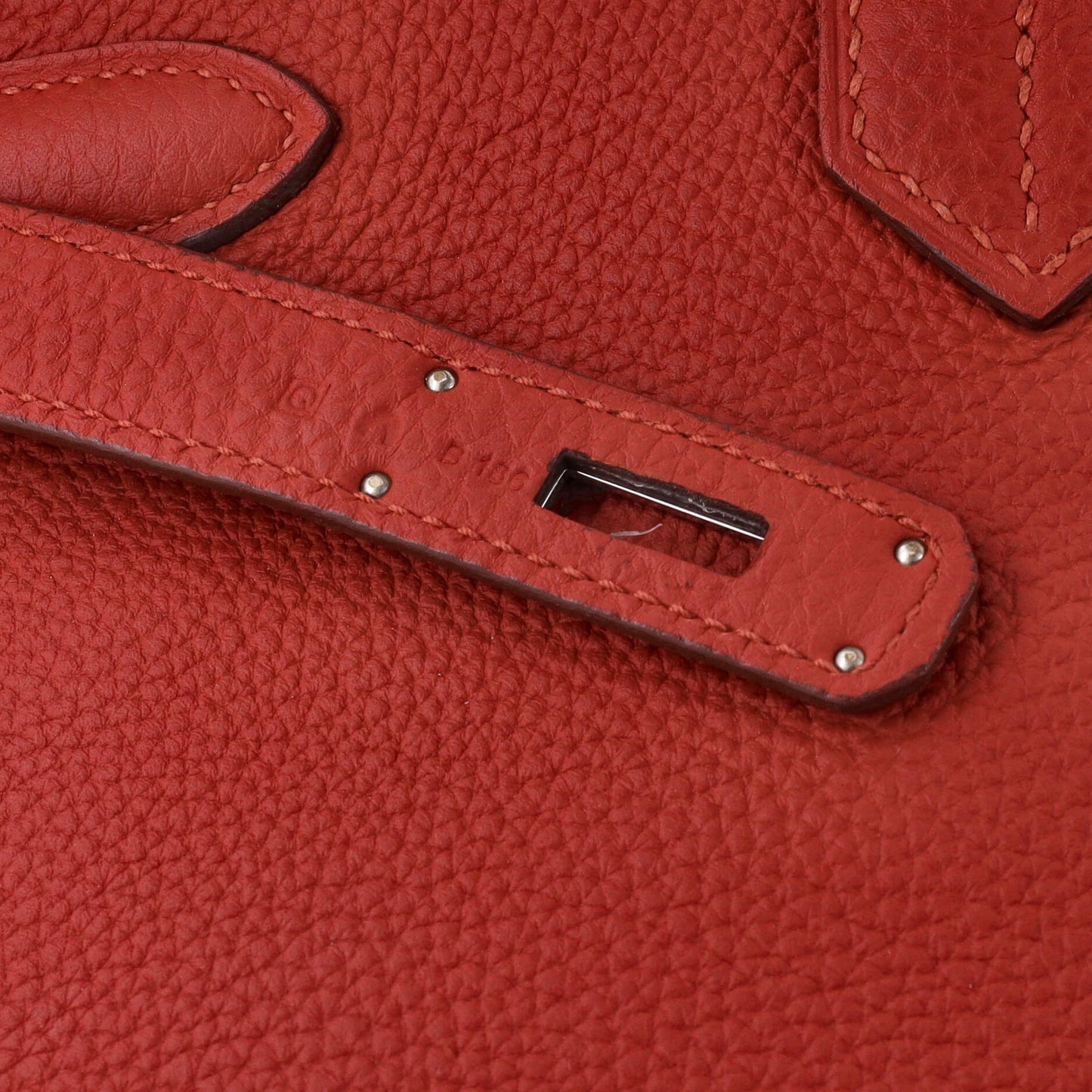 Birkin Handbag Vermillon Togo with Palladium Hardware 35