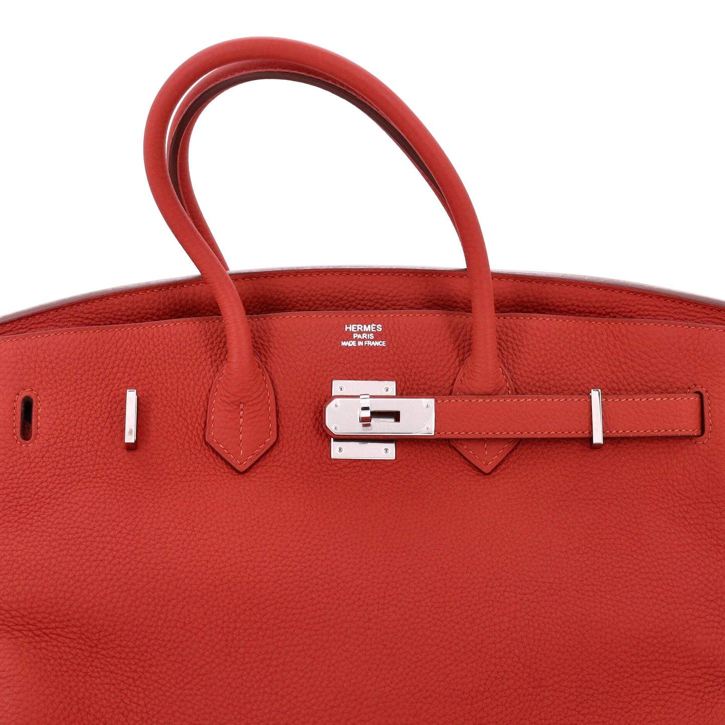 Birkin Handbag Vermillon Togo with Palladium Hardware 35