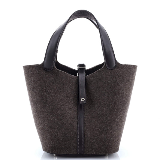 Picotin Lock Bag Felt with Leather MM