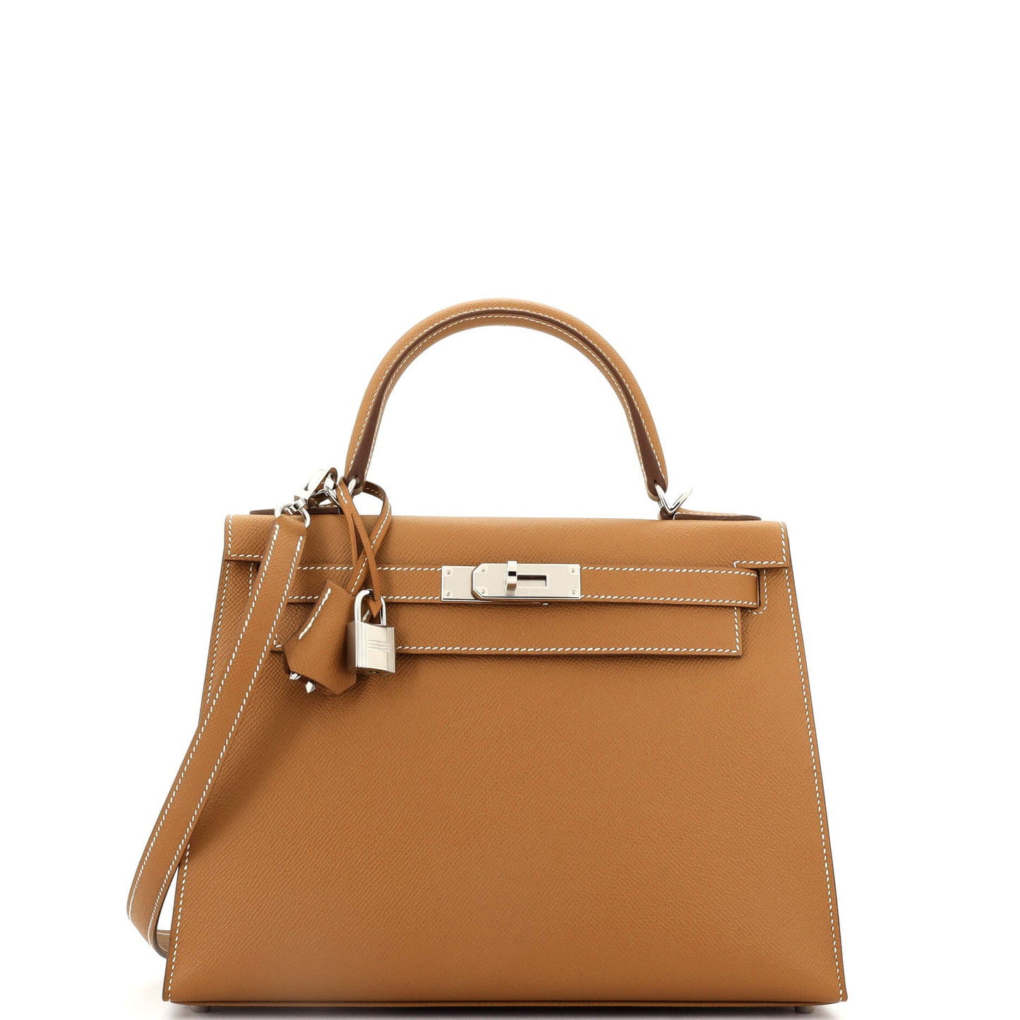 Kelly Handbag Gold Epsom with Palladium Hardware 28