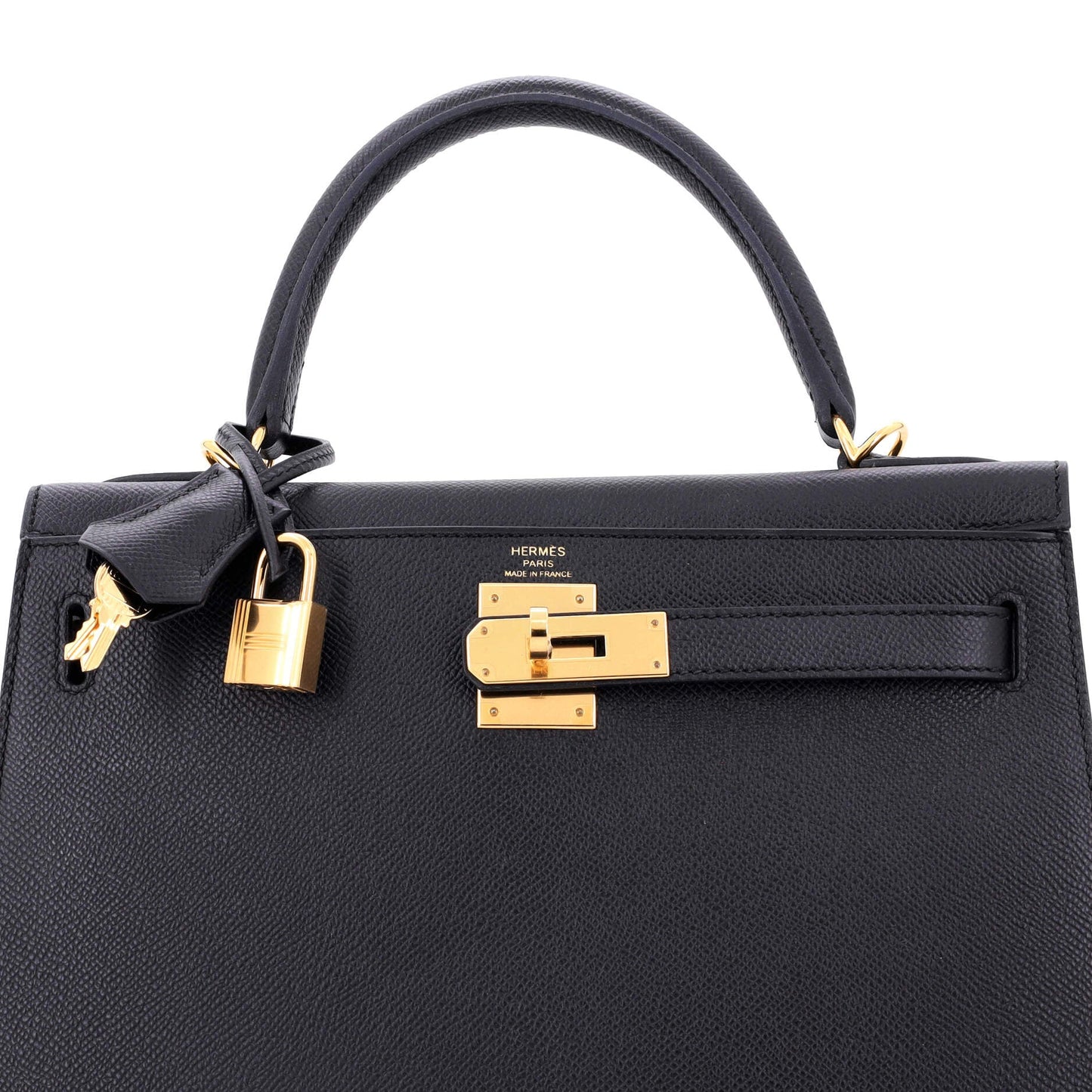 Kelly Handbag Noir Epsom with Gold Hardware 28